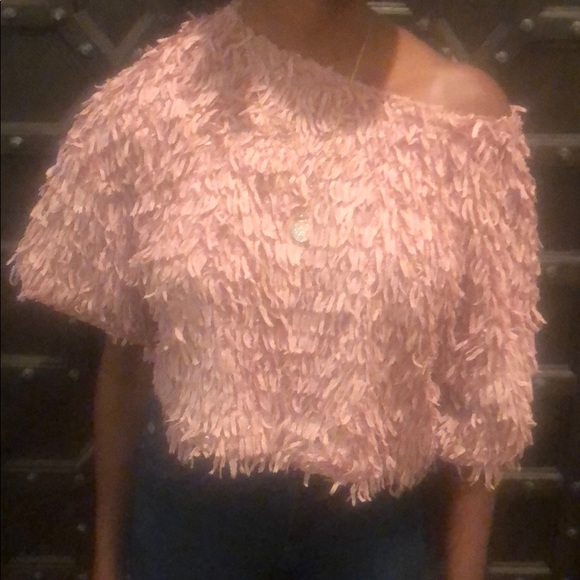 Zara Tops - lightweight fringe cropped top